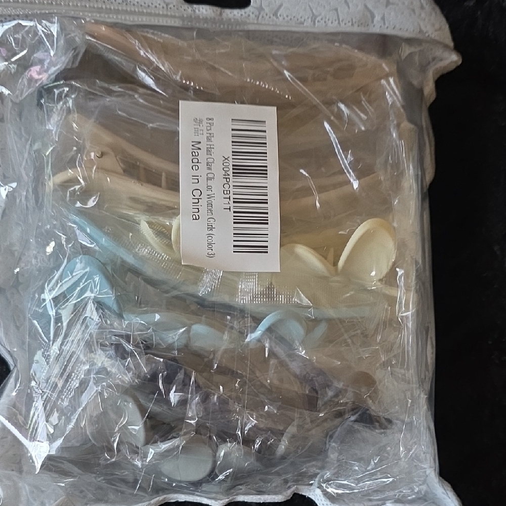 Elegant Cream and Blue Hair Clip Set